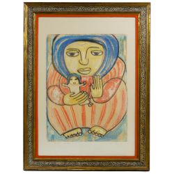 Nan Cuz-Schafer (Guatemalan / German, 1927-2019) "Mutter" Lithograph
