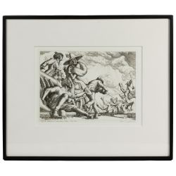 Paul Cadmus (American, 1904-1999) "Aspects of Suburban Life: Polo Spill" Etching