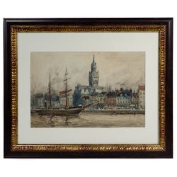 Frank Myers Boggs (American, 1855-1926) "Dunkerque" Watercolor on Paper
