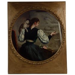 Cecile and Marie Desliens (French, 1853-1937 and 1856-1938) "Fantaisie a Deux" Oil on Canvas
