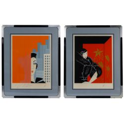 Erte (Romain de Tirtoff) (Russian / French, 1892-1990) "Fashions" and "Furs" Serigraphs