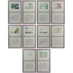Charles Martin (French, 1884-1934) "Sports et Divertissements" Pochoir Prints