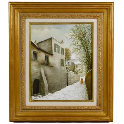 Maurice Ghiglion-Green (French, 1913-1989) "La Rue Street St. Vincent a Montmartre" Oil on Canvas