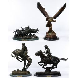(After) Frederic Remington (American, 1861-1909) Bronze Statue Assortment
