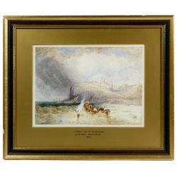 Clarkson Stanfield (English, 1793-1867) "A Breezy Day, off Scarborough" Watercolor on Paper
