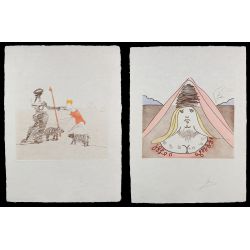 Salvador Dali (Spanish, 1904-1989) "Pastorale" and "The Lady Dulcinea" Color Etchings
