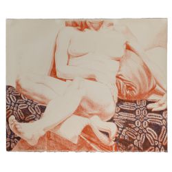 Philip Pearlstein (American, b.1924) "Girl on a Blue Coverlet" Lithograph