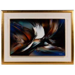 Leonardo Nierman (Mexican, b.1932) "Cosmic Tempest" Oil on Panel