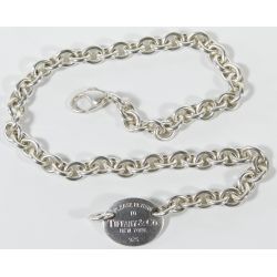 Tiffany & Co Sterling Silver "Return to Tiffany" Oval Tag Necklace