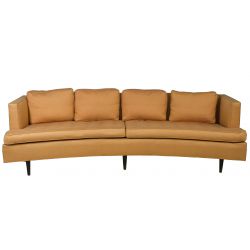 Mid-Century Modern Curved Upholstered Sofa by Edward Wormley for Dunbar