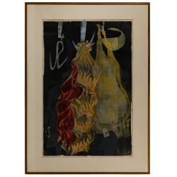 Antonio Frasconi (Argentine, 1919-2013) "Mercado de Carne de Nuevo York #1" Woodcut