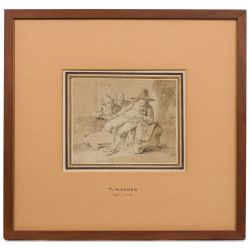 (Attributed to) Tiberius Wocher (Swiss, 1728-1729) Ink Wash on Paper