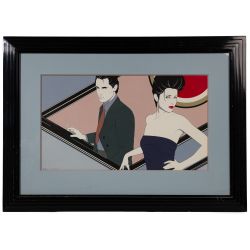 Patrick Nagel (American, 1945-1984) "Lucky Strike" Acrylic on Illustration Board