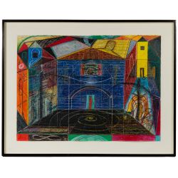 (Attributed to) Richard Hull (American, b.1955) Crayon on Paper