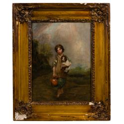 (After) Thomas Gainsborough (English, 1727-1788) "The Cottage Girl" Oil on Canvas