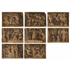 Hendrick Goltzius (Dutch, 1558-1617) after Carvaggio "Story of Niobe" Engravings