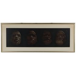 Thomas C. Strobel (American 1931-2001) "Malcolm X" Mixed Media on Paper