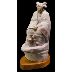 Oreland Joe (Native American Indian (Dine), b.1958) Alabaster Sculpture