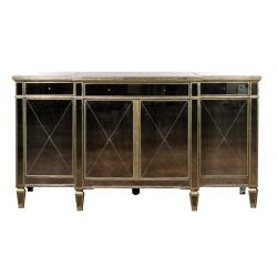 Zhong Shun Wood Art Co. Hollywood Regency Style Mirrored Sideboard