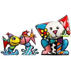 Romero Britto (American / Brazilian, b.1963) "Deep Love" Resin Enamel Sculpture