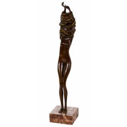 Bruno Bruni (Italian, b.1935) "Donna Che Si Veste" Bronze Sculpture