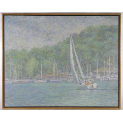Willaim Tacke (American, 20th Century) "Return At Sunset" Oil on Canvas