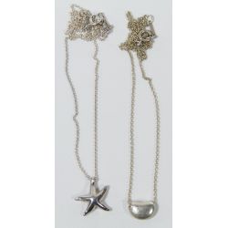 Tiffany & Co. Sterling Silver Starfish and Bean Necklaces by Elsa Peretti
