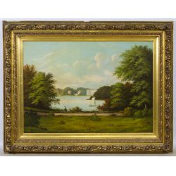 (Attributed to) Melchior Hansen (Danish, Late 19th / Early 20th Century) "Landscape" Oil on Masonite