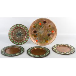 Albert Gilles (Canadian, 1895–1979) Enamel and Molded Repousse Copper Plates