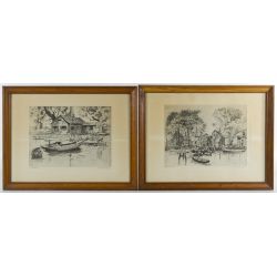 (After) Lionel Barrymore (American, 1878-1954) "Point Pleasant" and "Old Red Bank" Etchings