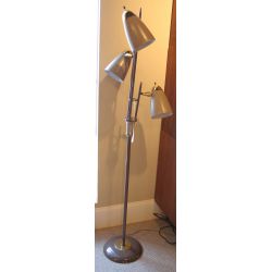 Brass and Painted Adjustable Three-Light Floor Lamp, Circa 1950s
