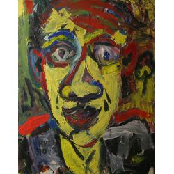 Peter Parks (American b.1947), abstract portrait oil on canvas