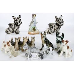 Collection of Dog Figurines from Occupied Japan, Japan, Germany (14pcs)