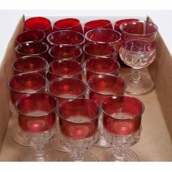 Assorted Ruby Flash, Cranberry and Amberina Glassware (20 Pieces)