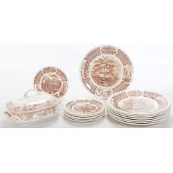 Alfred Meakin Staffordshire Plates - Fair Winds and Alcock Tureen