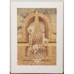 John Henry Vaughn "Juju Jujube Wall" Colored Pencil & Gouache on Paper