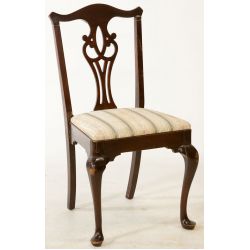 Chippendale Style Mahogany Side Chair with Cabriole Legs and Pad feet
