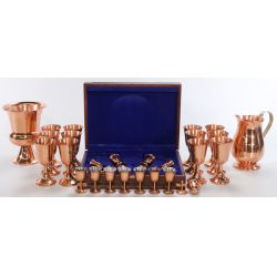 Coppercraft Guild (12) Goblets, (16) Cordials, Pitcher, Ice Bucket