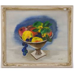 Peter Charles Diem (1890-1956) Fruit in Compote Oil on Canvas