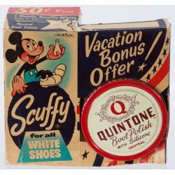 1950s Walt Disney Scuffy Shoe Polish Display with Original Box