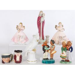 Pottery Figurines (8pcs) including Royal Doulton, Joseph, Gerold