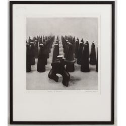 Malabika Goldar (Indian, 20th Century) "Master & Disciples" Lithograph