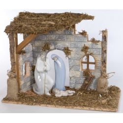 Lladro #4533 "St Joseph" #4534 "Madonna" #4535 "Baby Jesus" with Creche
