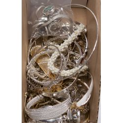 Collection of Costume Jewelry with Sterling Rings, Earrings, Bracelet, Pendants