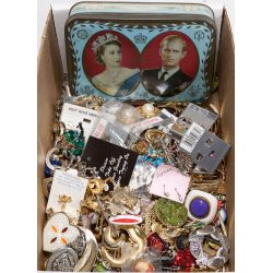 Large Collection of Pins, Earrings and Pendants Costume Jewelry