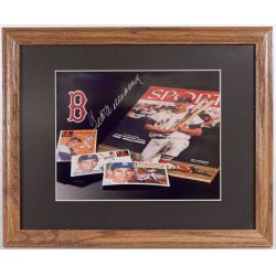 Ted Williams Signed & Framed Photo Display in Silver Sharpie