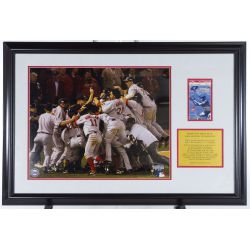 2004 Boston Red Sox World Series Winners Framed Game 4 Ticket Stub Display