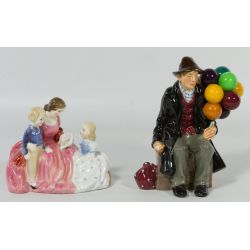 Royal Doulton HN 2059 "The Bedtime Story" and HN 1954 "The Balloon Man" Figurines