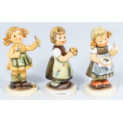 Hummel #2092 "Make Me Pretty" TMK8, #257/2/0 "For Mother" TMK6, #2107/A "Bee Hopeful" TMK8