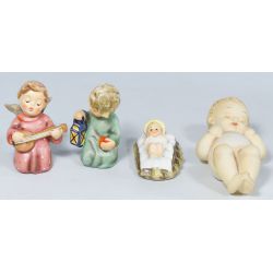Hummel #357 "Guiding Angel" TMK7, #214 "Angel Serenade" TMK7, #214 "Infant Jesus" TMK6, #78 "Blessed Child" TMK6